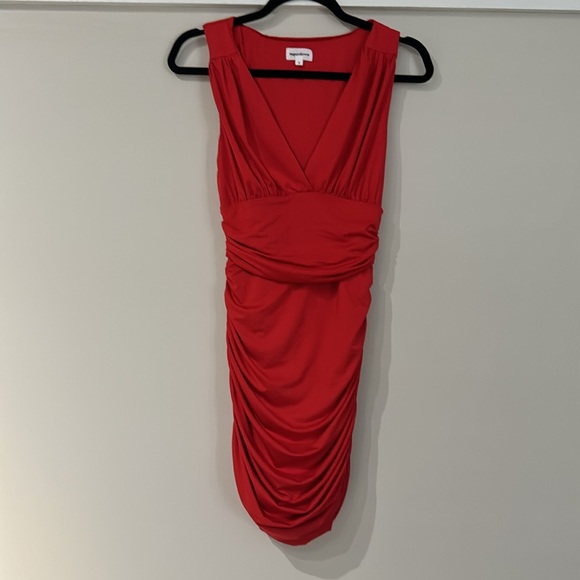 Revolve Superdown Ruched Red Dress New Without Tags - Picture 2 of 3